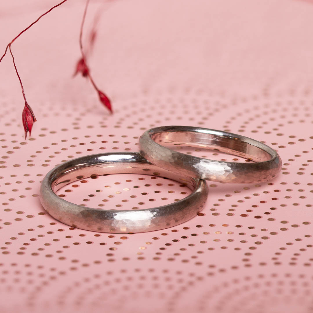 Trauring Weißgold Pfeffer & Salz