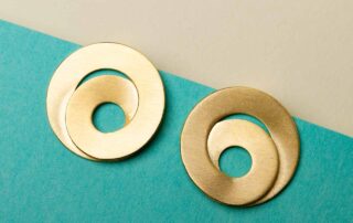 Spiralenohrclips Silber gold plattiert.