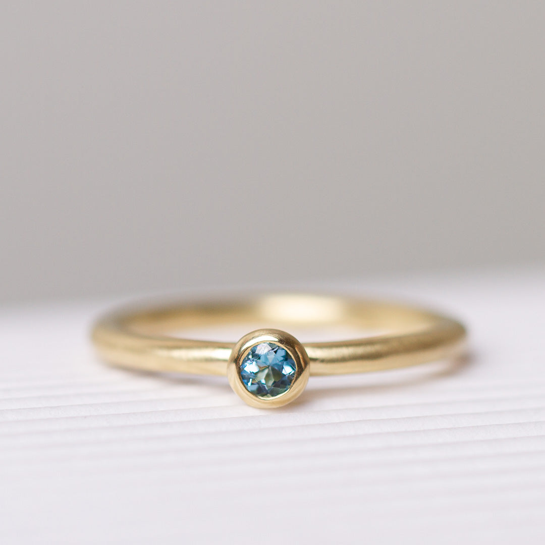 Goldring Aquamarin Rund