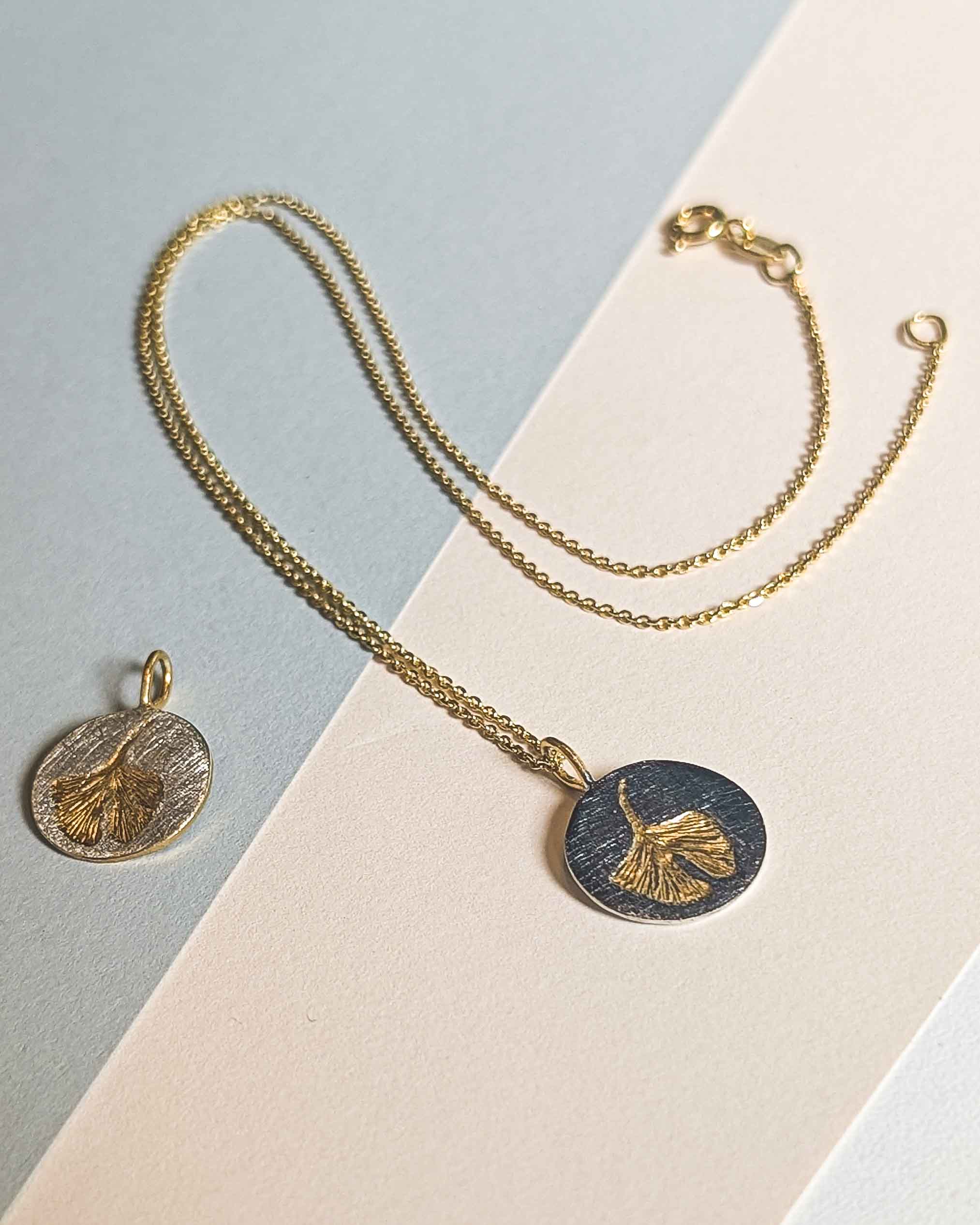 Anhänger Ginkgo & Rund – Bild 3