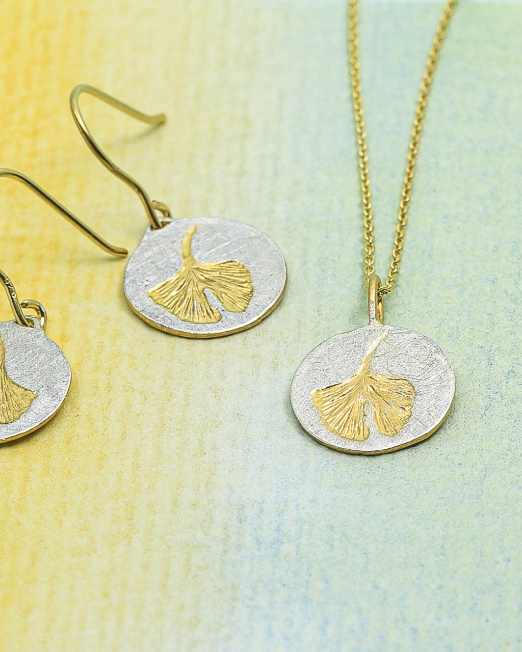 Anhänger Ginkgo & Rund